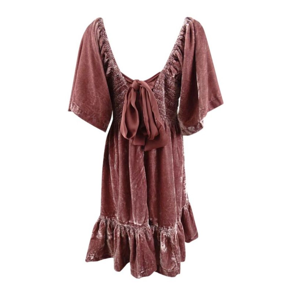 Free People Women's Easy to Love Velvet Minidress (M, Dried Currant) - Picture 3 of 4
